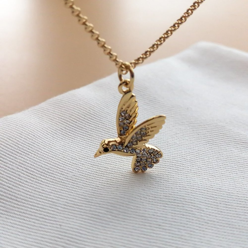 Grandma's Closet Hummingbird Gold Pendant Necklace by Kate Spade - Picture 4 of 4